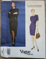 VOGUE #1867 - DESIGNER CAROLINA HERRERA Lined Dress PATTERN 18-22.