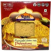 Rani Pappadums (Indian Lentil Wafer Snack) Punjabi Papad - Extra Hot~ 7oz (200g)