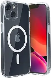 iPhone 14 Case | iPhone 13 Case | Compatible with Magsafe | Strong Magnets, Shockproof and Scratch-Resistant Design | Clear Case by BLUE RHINO
