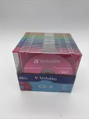 Verbatim CD-R Colored Blank Recordable Disc 25 Pack ~ New Sealed