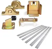 Lockmaster Sliding Gate Opener, Electric Home Security Door Lock, Gear Hardware Kit Galvanised Ground Track Stopper Bearing Wheels Guide Bracket with 2 Nylon Rollers