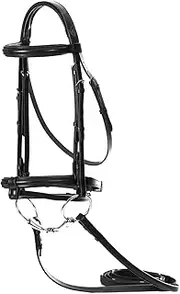 Equinavia Saga Padded Cavesson Dressage Bridle with Reins and Removable Flash
