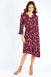 Staggered Ruffle Dress--HAT-APL1332