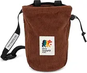 [Oso Supply Co] Vintage Corduroy Chalk Bag for Rock Climbing, Bouldering Chalk Bucket with Belt and Zippered Pocket - Perfect Rock Climbing Gear, Equipment for Indoor Gym and Outdoors