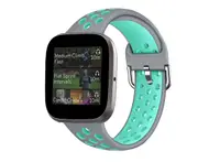 Smart Watch Wristband 2-color Silicone Strap Reverse Buckle Watch Band for Fitbit Versa 2 1-13
