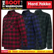 Hard Yakka Y07295 FOUNDATIONS Check Flannel Long Sleeve Work Shirt - WARM!!!
