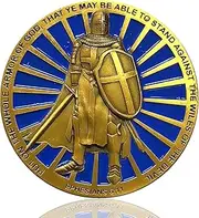 Gift of Faith: Full Armor of God Christian Pocket Token - Spiritual Warrior Challenge Coin with Bible Verse