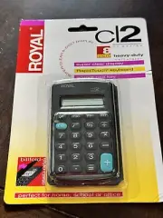 Vintage Mini Royal cl2 8-digit Heavy Duty Pocket Calculator. Billfold Style Case