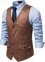 [JEShifangjiusu] Men Clothing Horse Clothing Leisure Conform Conventional Sewing V Series Horse Clothing With Pocket, Khaki colour, XXL
