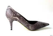 STELLA MCCARTNEY gray snake pointy toe shoes mock whips - classy new $625