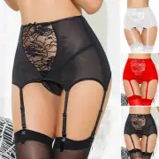Women's Perspective Lace Thigh Highs Garter Belt and G String Set High on Style