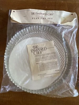 NIP The Pampered Chef Flan Pan Set - Cake Tart/Pie 10 " inch 2 Pan -NEW