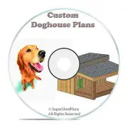 Custom Design Insulated Dog House Plans, Large Dogs, St. Bernard, 72" Wide, CD