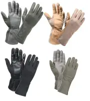 Army Marine Fire Retardant Flight Gloves - Foliage, Desert, Black, OD/ Size 7-12