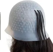 Half Arc Holes Highlighting Cap Reusable Highlight Cap Silicon Prehole Hair Highlighting Cap Thick Hair Cap for Highlights DIY Dyeing Highlight Cap Hook Hairdressing Salon Fit for Long Hair Short Hair
