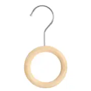 4 Inch Scarf Ring Hanger Wooden Circle Scarf Holder, 10cm Length Hook Silver