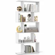 Costway 5-Tier Display Bookshelf Cube Bookcase Cabinet CD Storage Rack Bedroom Living
