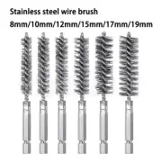 Pipe Cleaner Drill Attachment Set Stainless Steel Wire Brush Bore Brush