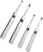 COHEALI 4pcs Leather Carving Tools U V Shaped Stitching Groover Trimmer Durable Craft Tool for Leather Skiving Burnishing