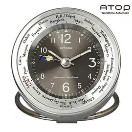 ATOP｜世界時區腕錶－24時區金屬鬧鐘(金屬綠)