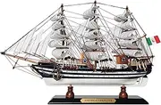 HOME DECOR SAILINGSTORY SAILINGSTORY Wooden Model Ship Amerigo Vespucci 1/300 Scale Replica Sailboat Decor