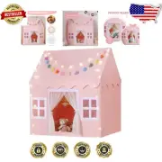 Durable Kids Playhouse Tent with Mat & Star Lights - Perfect Gift for Toddlers