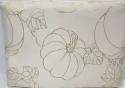 Woven Metallic Tablecloth 60"x84" Oval, FALL HARVEST,PUMPKIN GLITZ, off white,BM