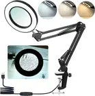 10x 64 LED Light Magnifying Glass Desk Foldable Lamp Magnifier Clamp Reading