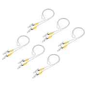 Napkin Chain, 22" 6Pcs Alloy Neck Bib Holder Chain Sun Hat Strap Lanyard, Yellow