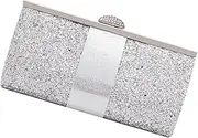 [COLLBATH] Fashion Clutch Handbags Elegant Handbag Chain Bag Clutch Purse Evening Handbag Silver