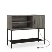 Costway Modern Kitchen Sideboard Cabinet w/ Power Outlets & USB Ports Grey