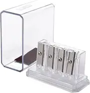 Pencil Sharpener for Sketching - Colored Pencil Sharpener, Charcoal Pencil Sharpener | 4 Hole Pencil Sharpener for Artists with Transparent Cover, Student Supplies for Sketching Colored Pencils