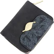 [Veemoon] Compact Leather Printed Clutch Wallet Capacity Zippered Purse for Cards Cash More Lightweight Space Saving Design for Everyday Use