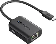 Cable Matters USB C to Gigabit Ethernet Adapter with 100W Charging Compatible with MacBook Pro, Dell XPS, Surface Pro - Up to 480Mbps for Chromecast with Google TV (Google TV Chromecast 2020 Version)