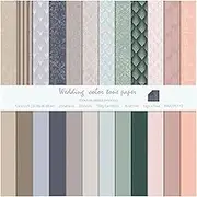 ZAKHSE Scrapbook Paper 12x12, Double sided Patterned Cardstock Wedding Color Tone Card Stock 160 gsm Decorative Craft Paper Pad for Holiday Crafts, DIY, Card Making, Journaling, Scrapbooking Supplies