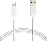 Amazon Basics ABS USB-A to Lightning Cable Cord, MFi Certified Charger for Apple iPhone 14 13 12 11 X Xs Pro, Pro Max, Plus, iPad, White, 1.83-m, 2-Pack