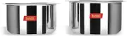 Sumeet 2 Pcs Large Size Stainless Steel Induction & Gas Stove Friendly Container Set/Tope/Cookware Set with Lids - Size No.16 to No.17 - Capacity -5.2 LTR to 6.4 LTR