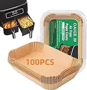 Air Fryer Disposable Paper Liner for Ninja Dual,100PCS Non-Stick Air Fryer Liners Rectangle 8.6x5.5in,Compatible with Ninja AF300UK AF400UK, Salter and Other Dual Zone Air Fryer.