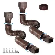 2 Pack Rain Gutter Downspout Extensions, Flexible Downspout Extender with 58"...