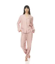 Ladies Gingerlilly Pink Polka Dots PJS Long Sleeve Pyjamas Set Geneva