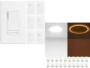 Amico 6 Pack Dimmer Light Switch & Amico 20 Pack 6 Inch 5CCT LED Recessed Cei...