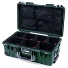 Trekking Green & Silver Pelican 1535 air case with Trekpak dividers & mesh org.