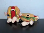 Vintage 1989 Steven Key Applause Fast Food Puppet Happy Hot Dog & Burger NWT