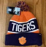 Clemson Tigers '47 Bering Cuffed Knit Hat Pom Beanie NWT