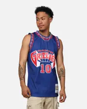 [MITCHELL & NESS] Mitchell & Ness Vancouver Grizzlies Mike Bibby 1998-99 College Twist Swing Jersey Navy/red - Size L L Navy/Red