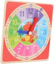 KOMBIUDA Educational Wooden Clock Toy Learning for Boys and Girls Boys and Girls Clock Model Bright Colors Developmental Toy