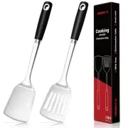 14.3-in Spatula Set, 18/0 Stianless Steel Heavy Duty Turner & Slotted Spatula