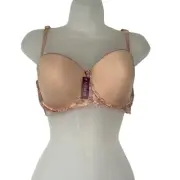 Adore Me Bra Womens Sz 34D Nude Tan Lace Padded Adjustable Straps