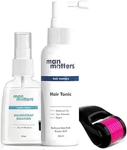 Green Velly Man Matterrs Hair Tonic 60ml and Activator Roller 0.5mm for Men | 3% Redensyl, Saw Palmetto & Biotin | DHT Blocker | Reduces Hair Fall & Reactivates Hair Follicles| SLS & Paraben Free