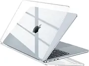 EooCoo Compatible with MacBook Air 13 inch Case for 2025-2022 M4 M3 M2 Model A3240 A3113 A2681, Protective Plastic Hard Case Cover Shell for MacBook Air 13.6 inch - Crystal Clear